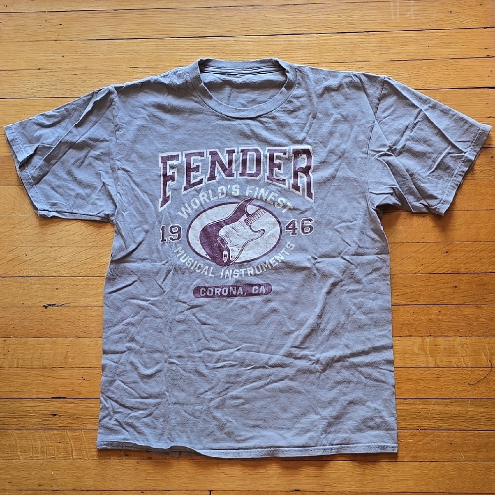 Fender Gray Graphic, Short Sleeve T-Shirt, Unisex Small